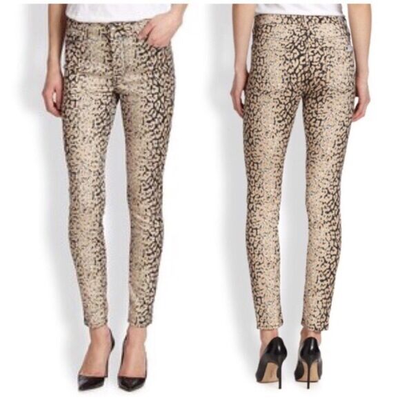 7fam High waist Ankle Skinny in Mixed Leopard - Picture 1 of 11